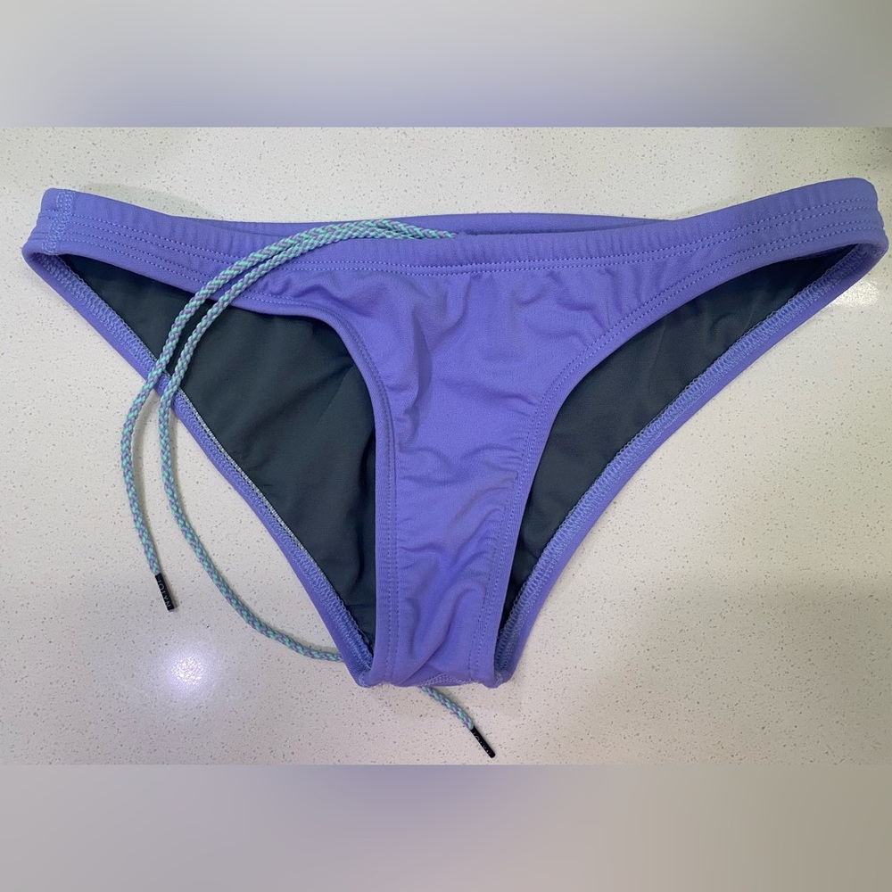 Jolyn Clothing Purple Bikini Bottom with Mint Drawstring